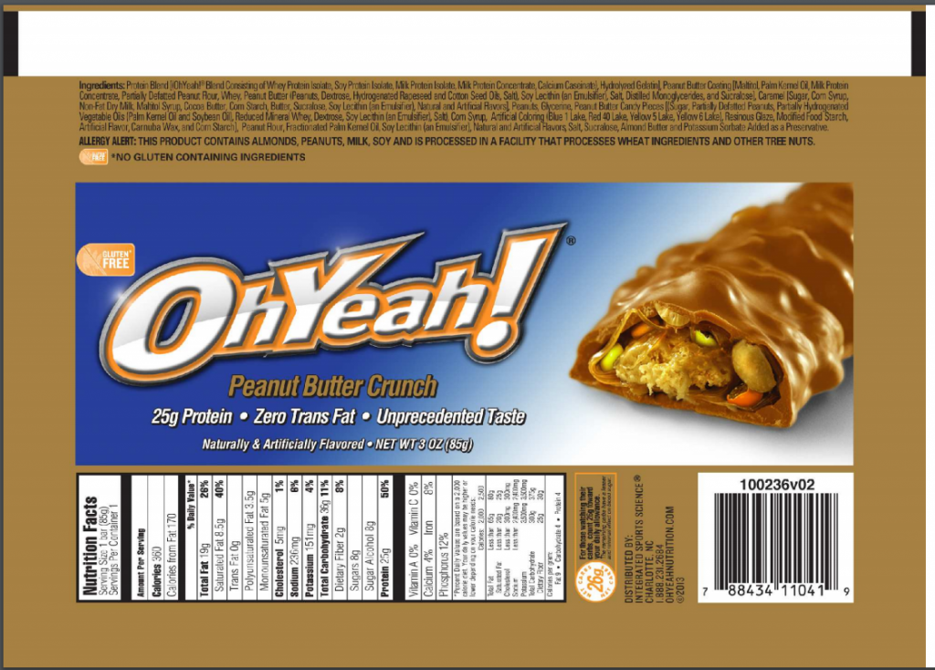 Oh Yeah 85g Proteinriegel Vitalis Fitness Center Oh Yeah