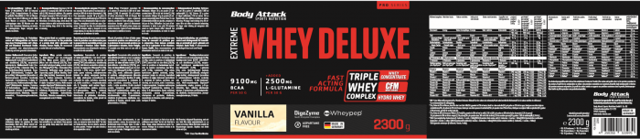 Body Attack Extreme Whey Deluxe – 2,3 kg Vanilla Cream